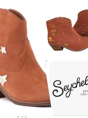 Seychelles | Under The Stars Nubuck Ankle Boots with Gold Star Accents